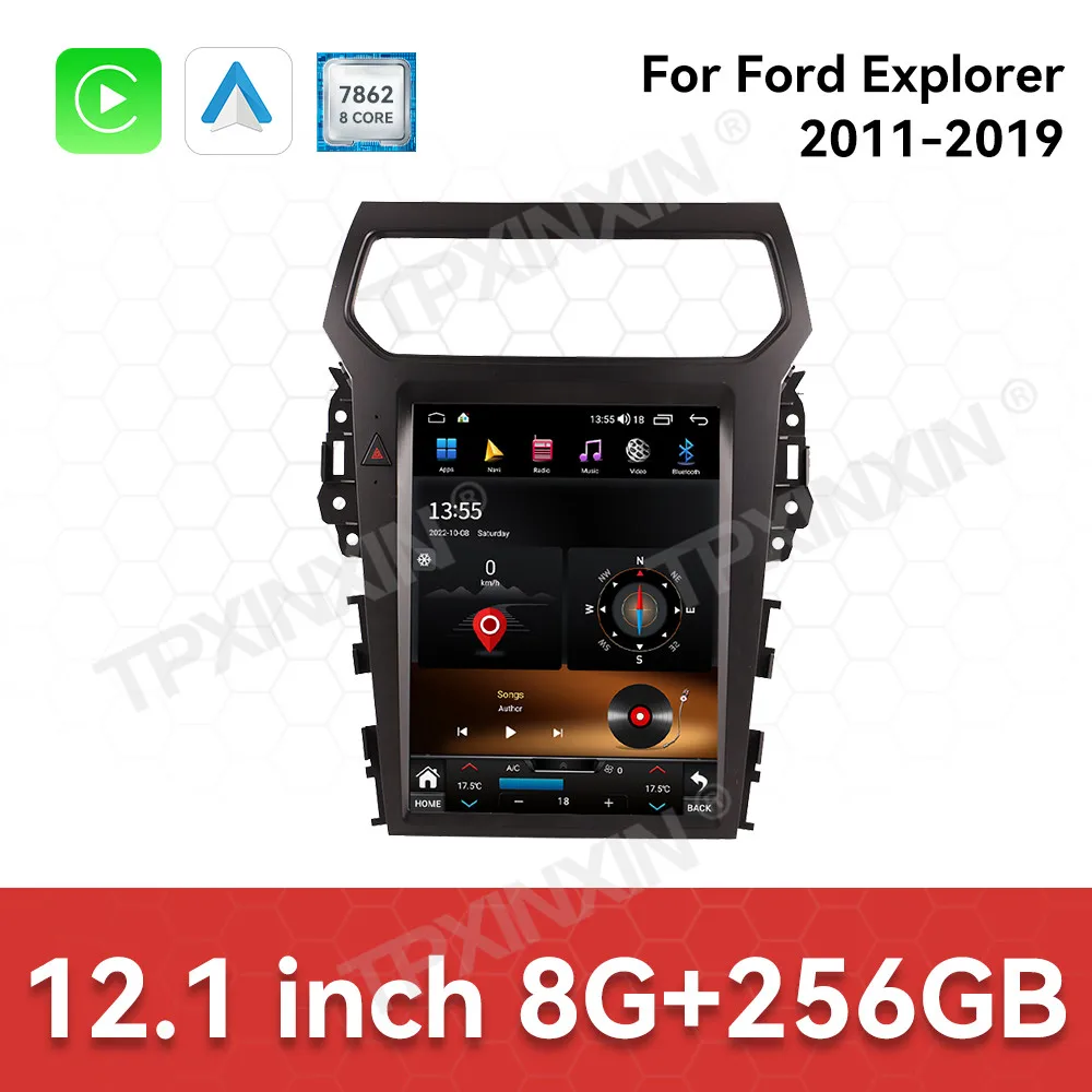 

12,1-дюймовый экран, автомобильное радио для Ford Explorer 2011-2019, Android, авто, GPS-навигация, мультимедийный видеостереоприемник, головное устройство