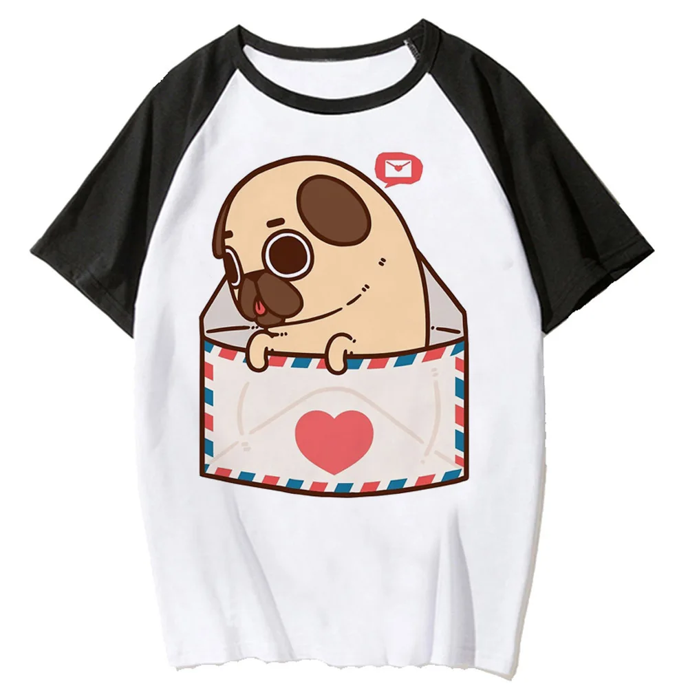 

Pug t shirt women soft fabric top female 2000s comic funny clothing