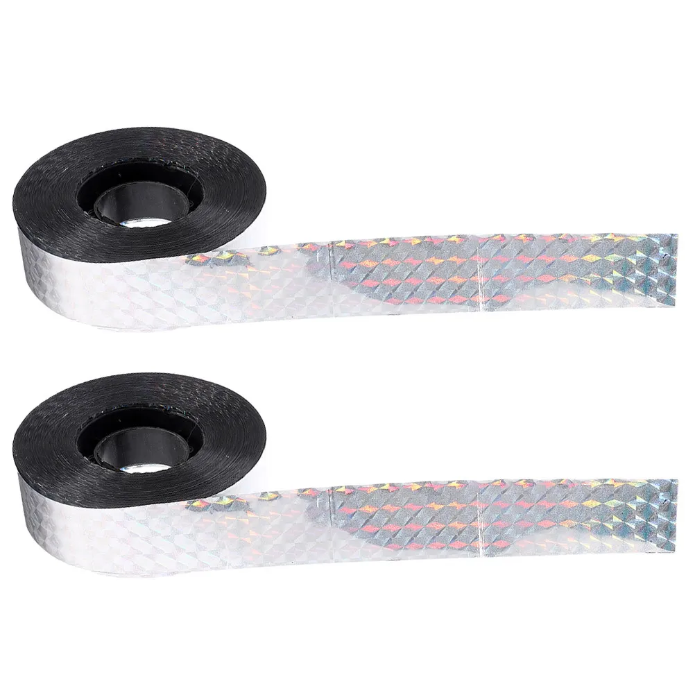 2 Rolls Bird Scaring Tape Reflective Spiral Scare Tape for Garden Crops Orchards Parking Balconies Bird Repellent