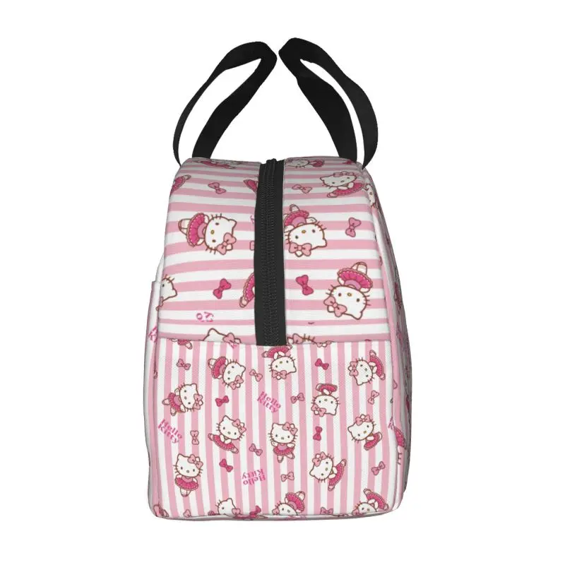 Custom Hello Kitty Lunch Bag Cooler Thermal Insulated Lunch Box for Children School Work Picnic Food Tote Bags