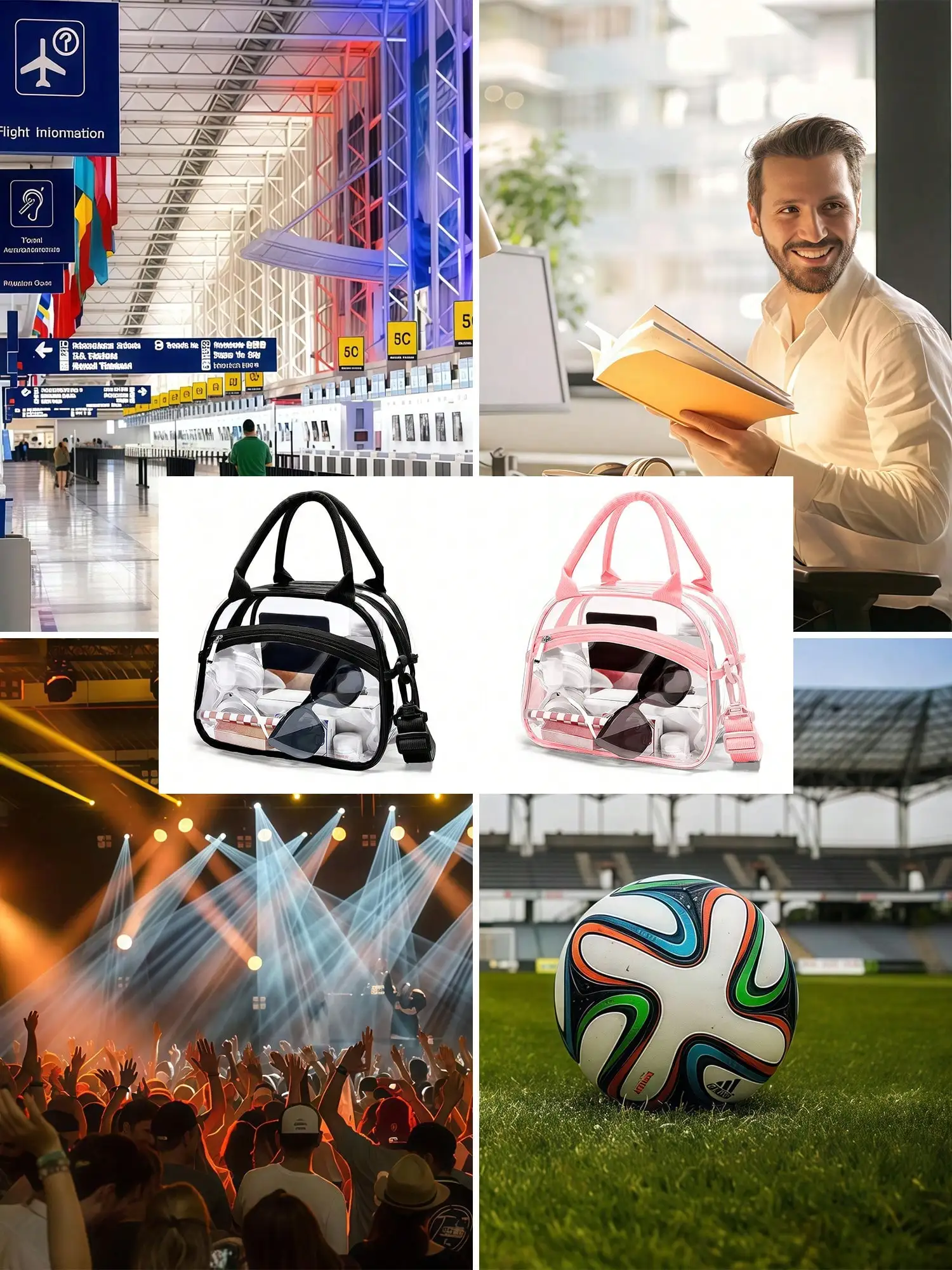 Transparente Lunch-Tasche mit verstellbarem Riemen, Unisex für Männer und Frauen, geeignet für Arbeit, Schule, Picknick, Reisen, Sportveranstaltungen.xtz – Detail 6