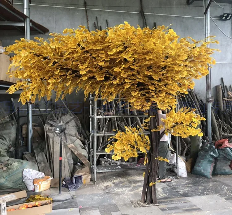 

Simulation ginkgo tree, red maple tree, large plant, indoor living room wedding happiness tree decoration