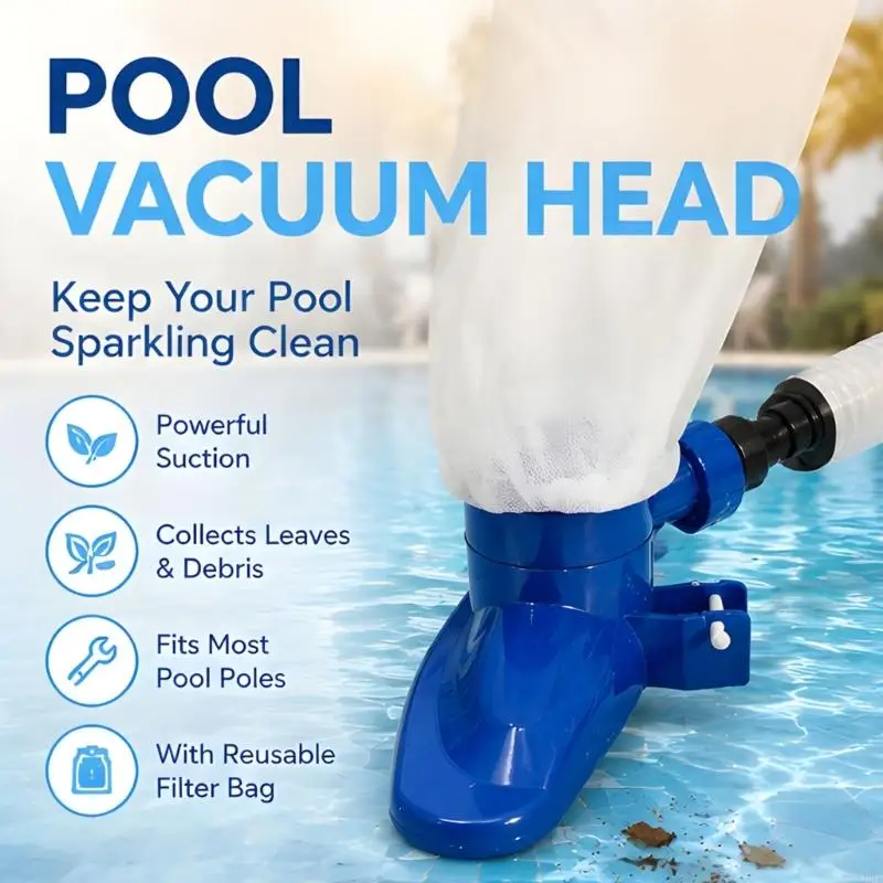 Handheld Pool Cleaning Attachment Having Regular Hose Adapter Works Well In Tight Spaces And Hard To Reach Spots 55KF