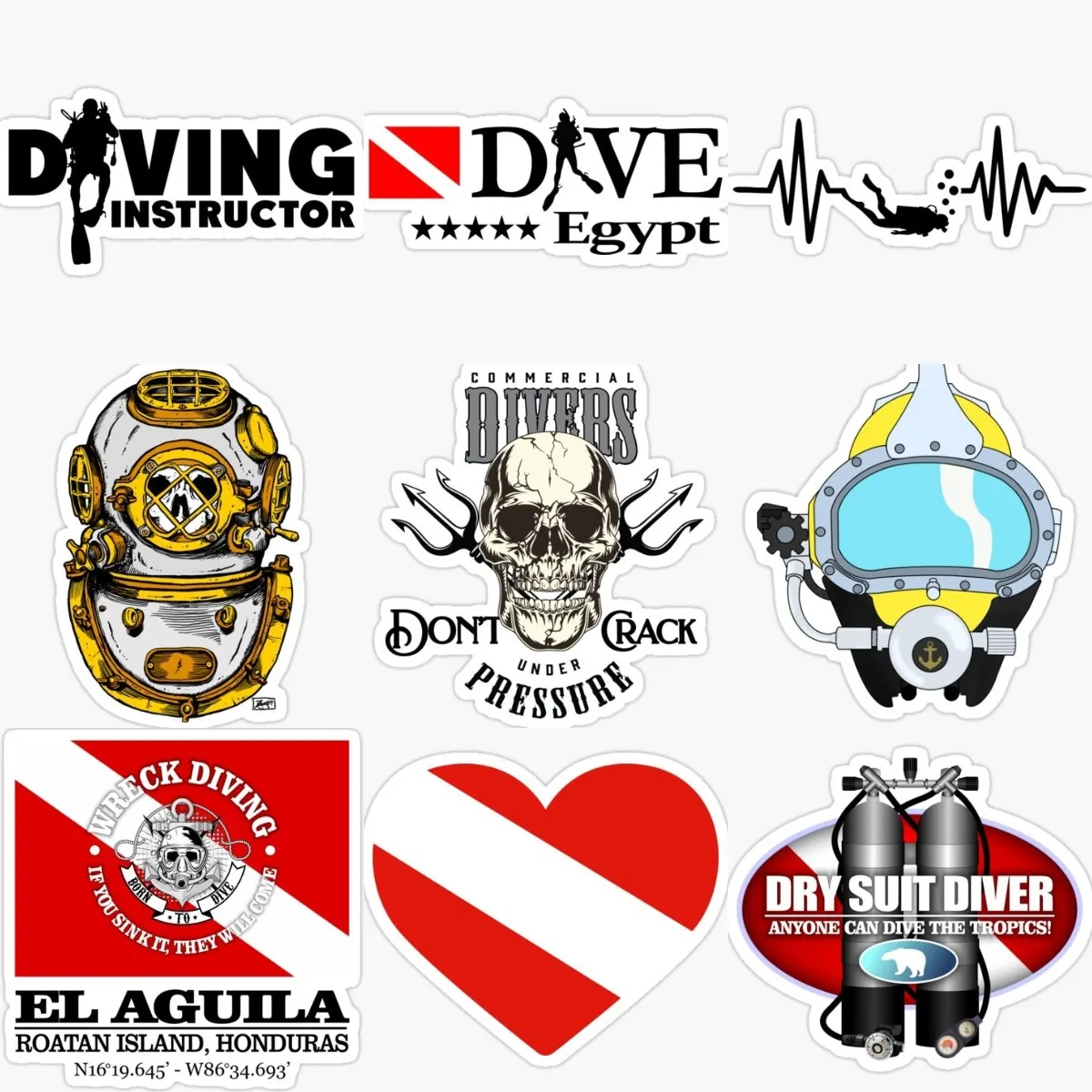 

Scuba Diving Diver Flag Skull Creative Stickers Laptop Bike Accessories Camper Bumper Car Window Truck Wall Boat Off-road Decal