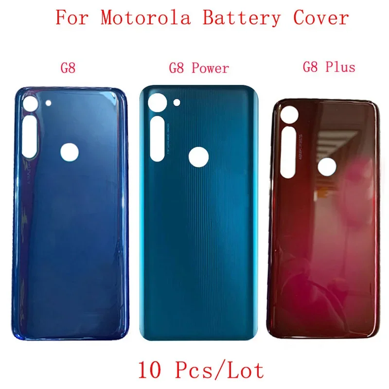 

10 шт./лот, крышка батарейного отсека задней двери, панель для Motorola Moto G8 XT2045-1 G8 Plus XT2019 G8, задняя крышка с питанием, запасные части