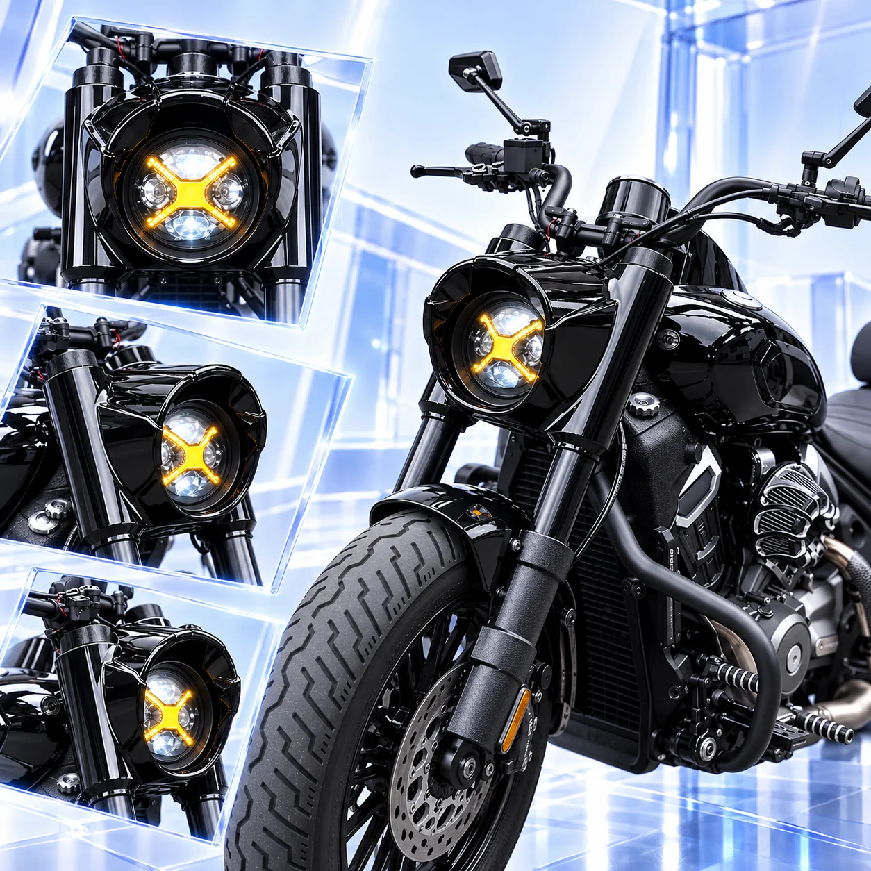 Front Fairing Cowl Decor Trim Frame Body Styling Parts For BENDA Dark Flag 500 Motorcycle Aftermarket Mod