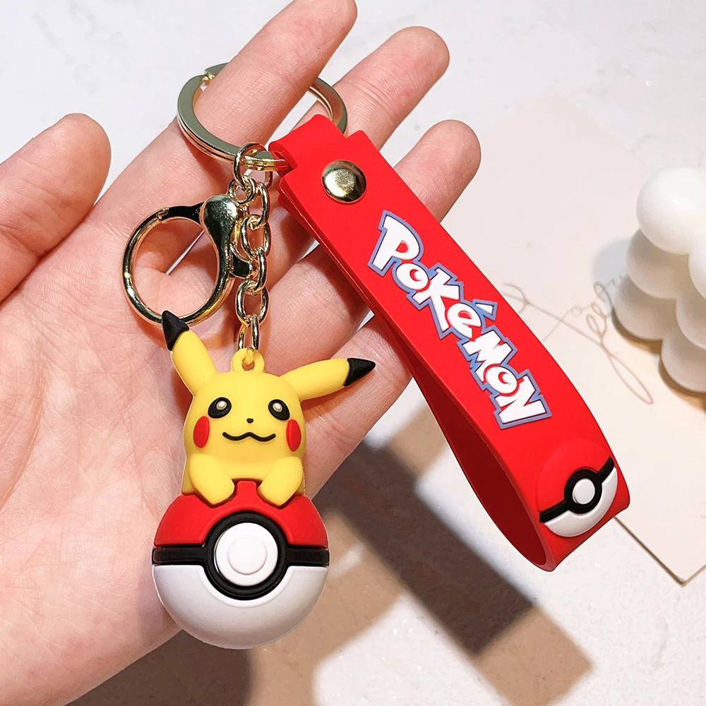 Pokemon Keychain Pikachu Anime Action Figure Toy Kawaii Cartoon Fashion Charmander Psyduck Doll Keyring Car Bag Pendant Kid Gift