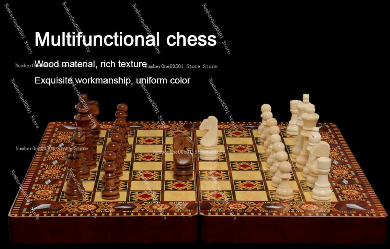 

40cm 3 in 1 Multi Game Chess Set Board Games Educational Toys For Kids Gift Box Packaging