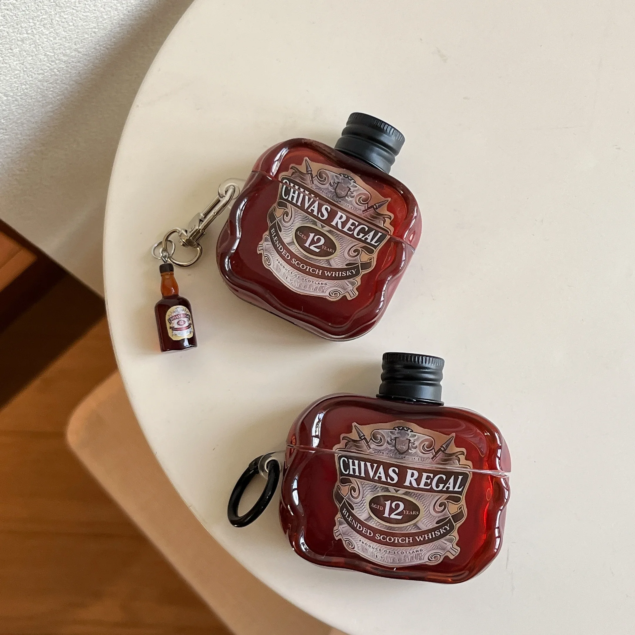 

3D Creative Wine Bottle Earphone Case for Airpods Pro 3 Airpods 4 3 2 1 Pro 2 Shockproof Headphone Protective Cover with Pendant