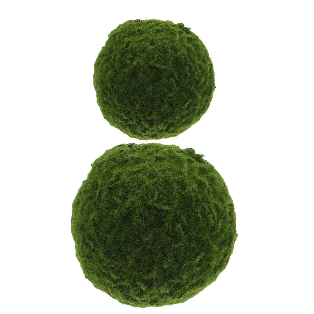 

2 Pcs Artificial balls Decorative Hanging Green Topiary Faux Grass Balls for Home Party Window Display Craft