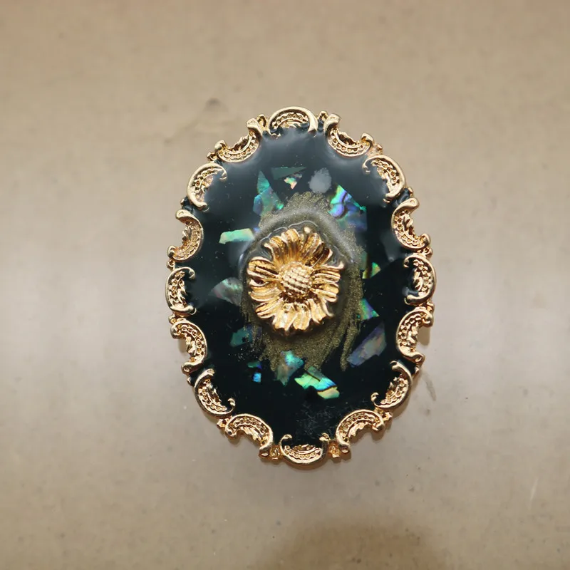 Women\'s Novelty Van Gogh Oil Painting Corsage Shell Sunflower Retro Atmosphere Suit Banquet Party Jacket Brooch