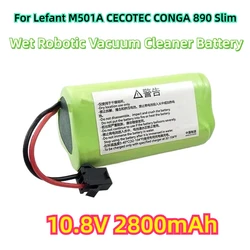 For Lefant M501A CECOTEC CONGA 890 Slim Wet Robotic Vacuum Cleaner Parts New 10.8V 2800mAh Battery