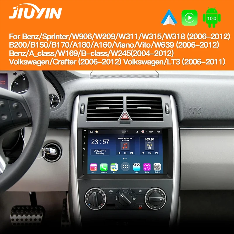 JIUYIN TSL18 6G+128G For Mercedes Benz W169 W245 B200 W906 Sprinter W639 Vito Car Radio CarPlay Android Auto No 2 din 2din DVD