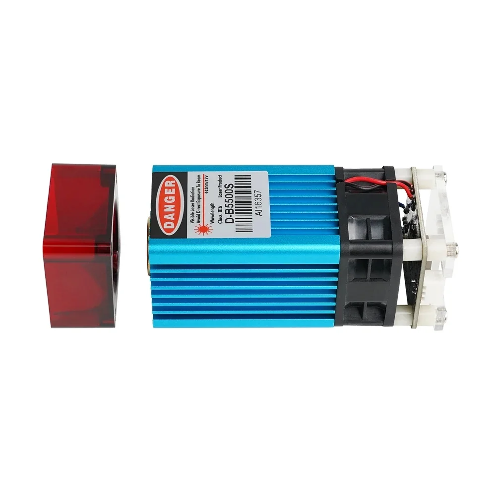 블루 레이저 모듈 헤드, CNC 3018 1610 3020 타각기, 금속 목재 PVC 가죽 절단용, 40W, 450nm, 5500MW