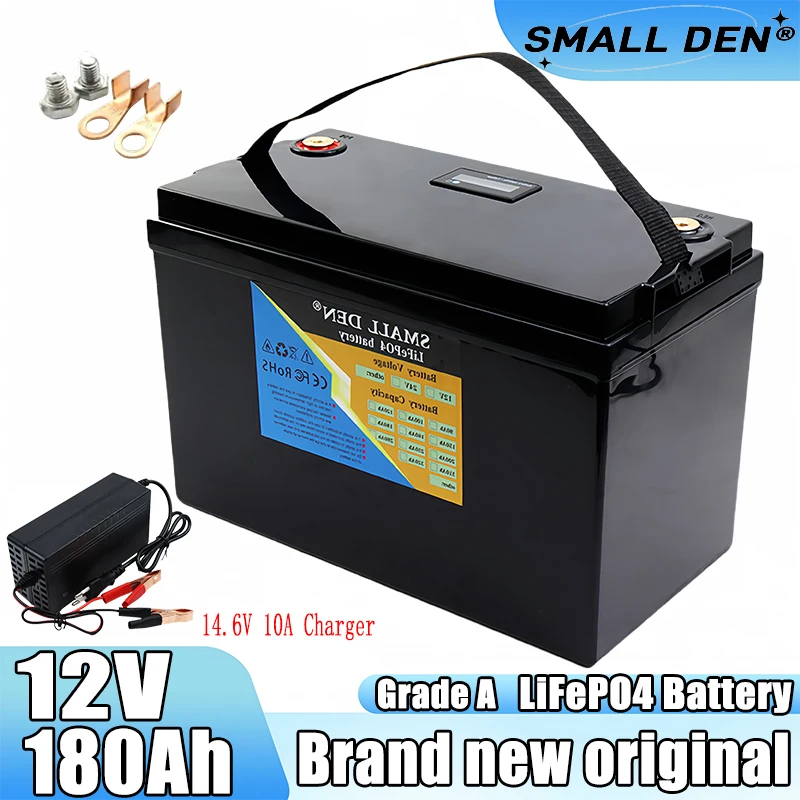 

12v 180Ah Lifepo4 Batterie pack 1200W Motor mit BMS für 12,8 V Elektro boot RV Auto Starter Wechsel richter Solar Speicher Outdo