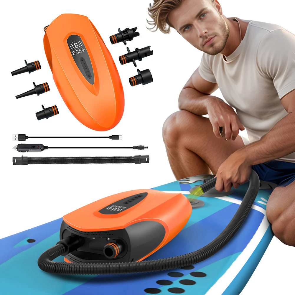 

20PSI SUP Boat Inflatable Pump with Auto Shut Off Stand Up Paddle Board Pump Digital Display for Inflatables Kayaks Boats