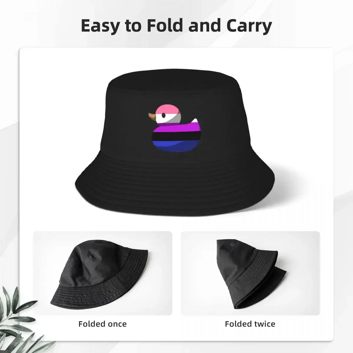 Genderfluid Duck Bucket Hats Panama For Kids Bob Hats Fashion Fisherman Hats Summer Beach Fishing Unisex Caps