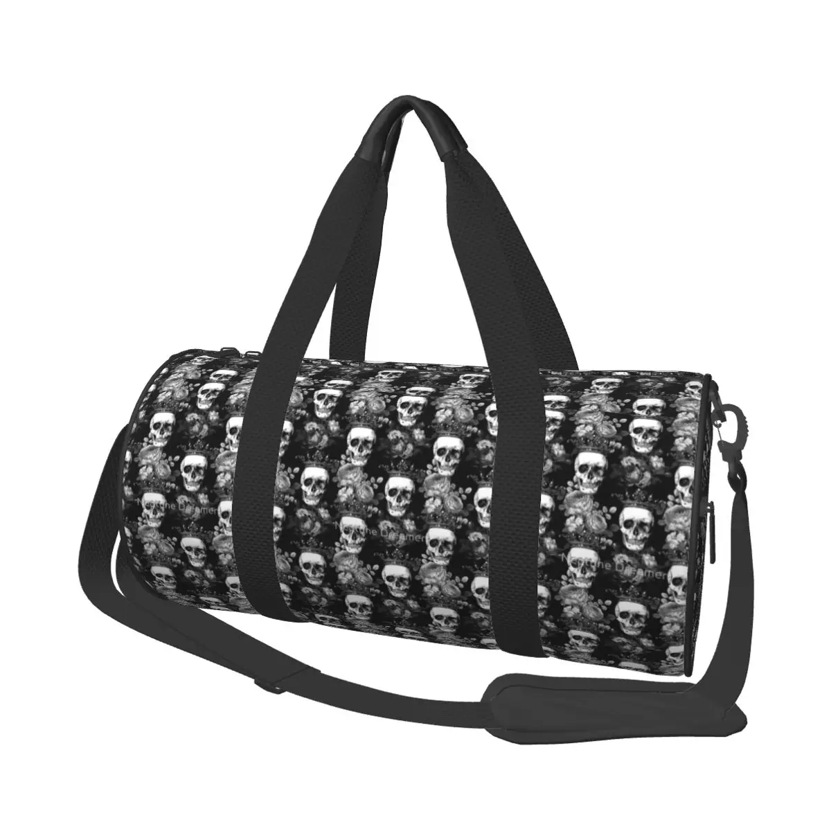 Rose Crown Skull Gothic Gym Bag Horror Dark Outdoor Sports Bags with Shoes Luggage Print Handbag Colorful Fitness Bag For Couple