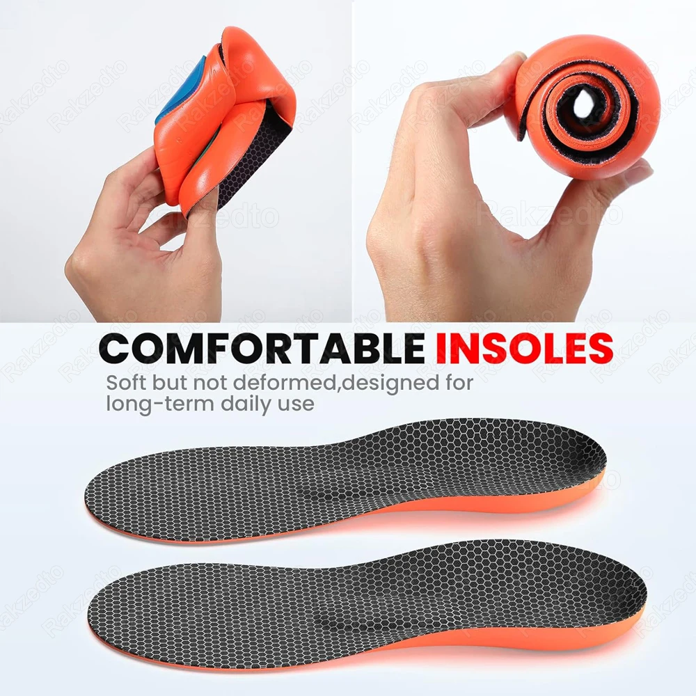 Premium Orthopedic Insoles for Flat Feet Arch Support Shoe Pad for Sneakers Inner Sole Plantar Fasciitis Relief Sports Insoles