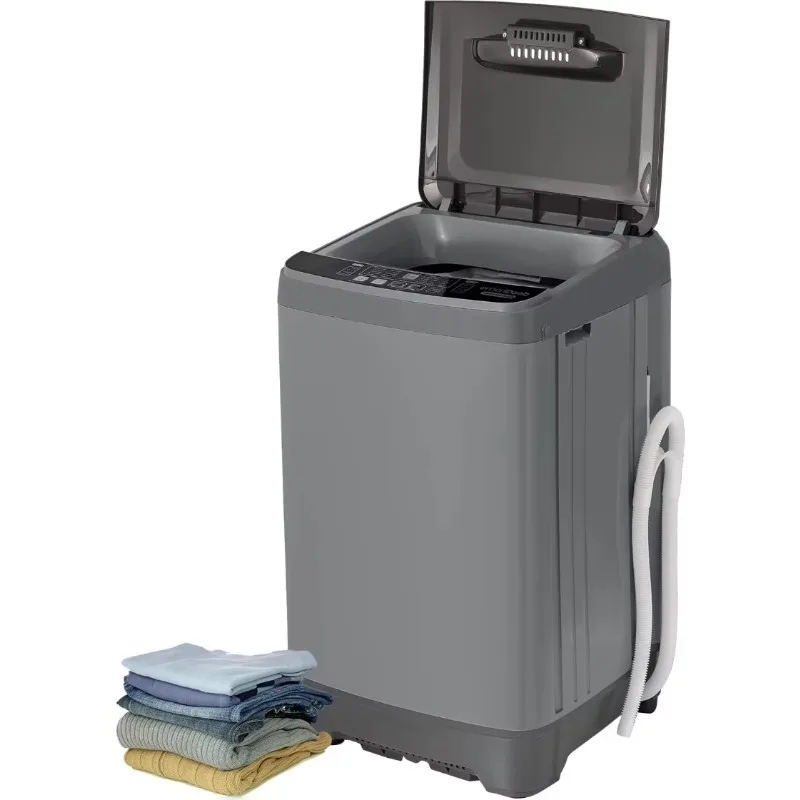 Fully Automatic Portable Washing Machine, 1.8 cu. ft., 16lb Capacity, 10 Smart Cleaning Programs, Water Inlet and Drain Pump