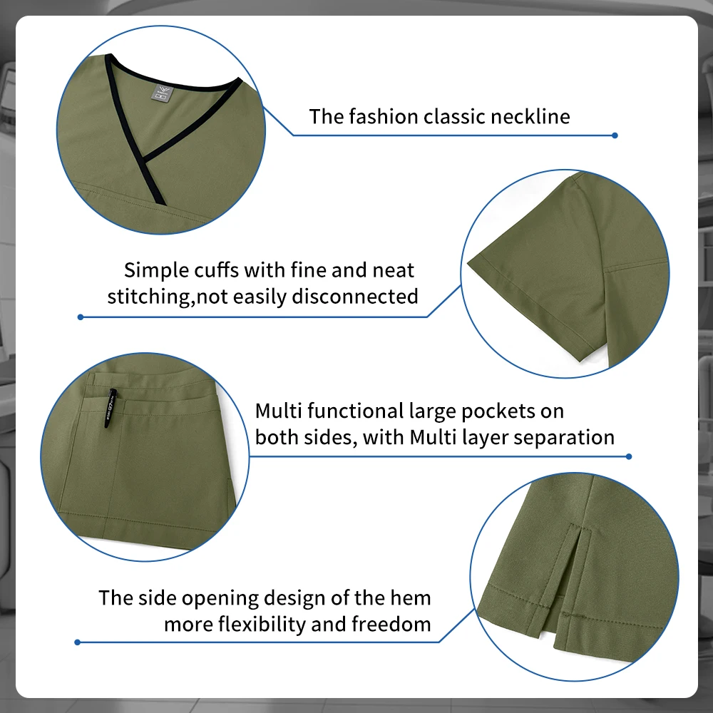 Sala de operação médico esfrega conjunto spa roupas de trabalho pet grooming enfermeira uniformes de trabalho clínica dentária uniformes cirúrgicos médicos