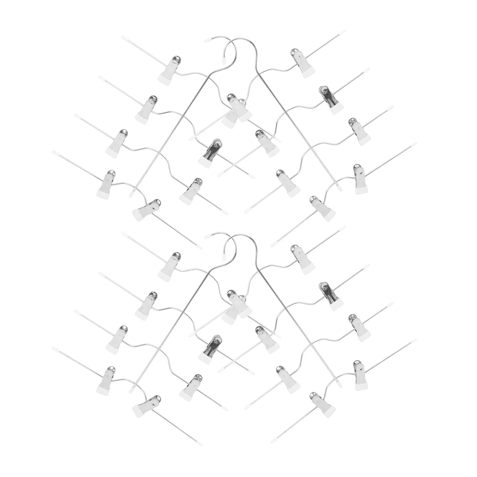 

4pcs Pants Hanger Metal Skirt Rack Trousers Hangers With Clips Multi Layer Clothing Organizer Anti Slip Storage