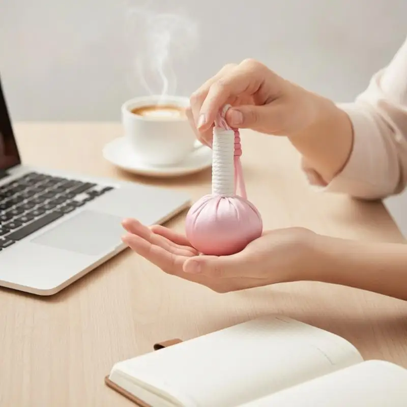 Cute Keychain Bag Pendant Health Mugwort Massage Hammer Key Chain Universal Back Massage Ethnic Style Keychain