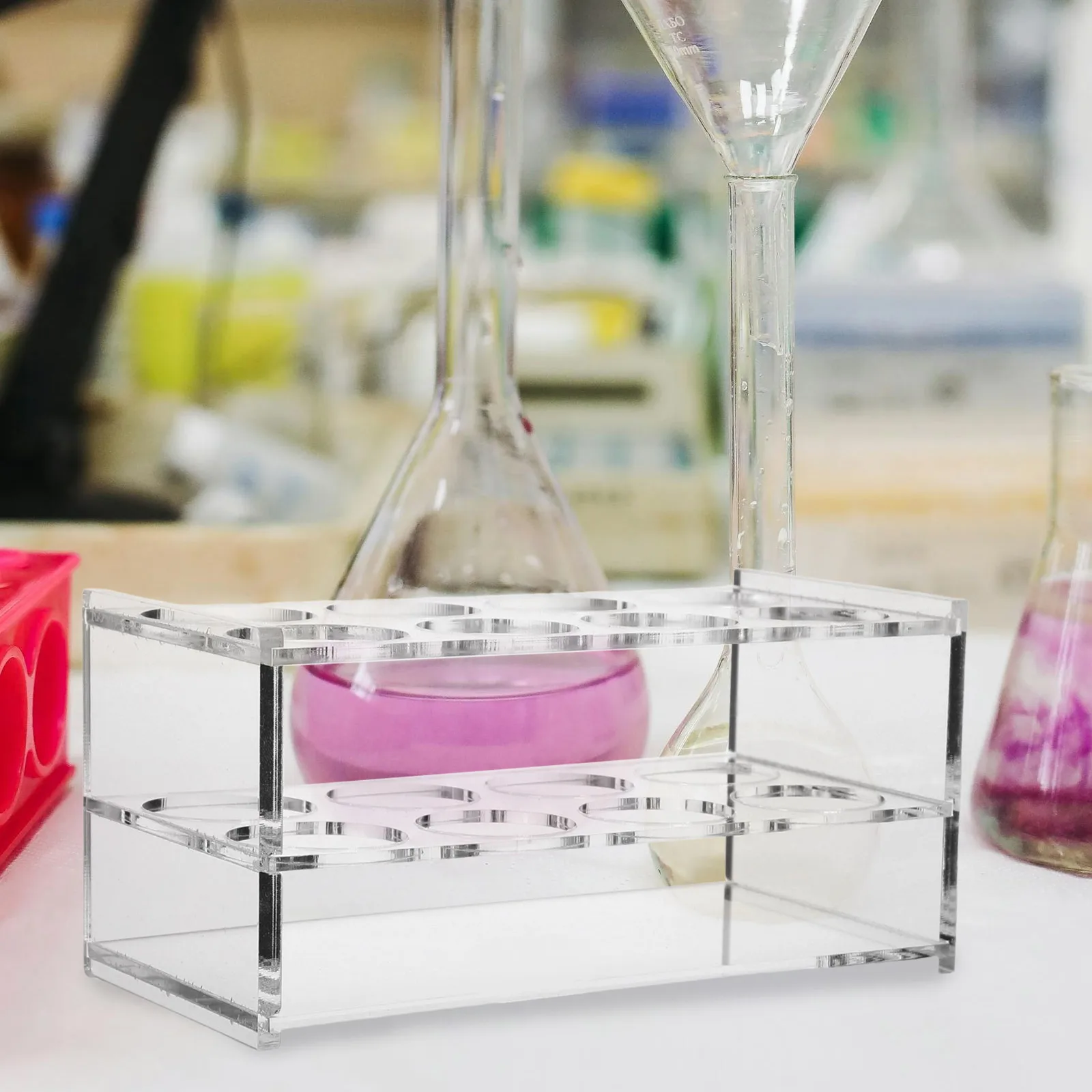 

8 Test Tube Rack Transparent Acrylic Lab Stand for 50ml Tubes Vial Sample Organizer Stable Structure Easy Maintenance