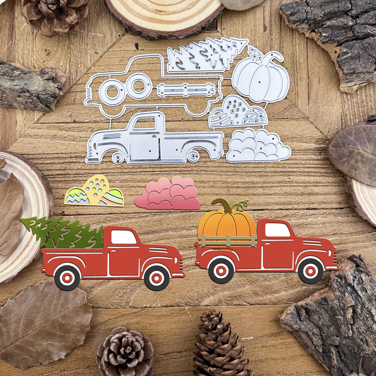 Original Interesting Holidays Layer Truck Metal Cutting Dies Scrapbooking Decorative Embossing DIY Paper Cards