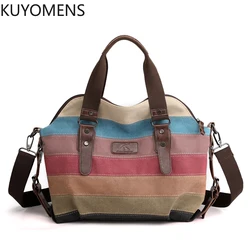 Marka damska torba na ramię Crossbody Messenger torby Vintage Canvas kolor patchworku Tote Bag torebki torebka bolsas feminina