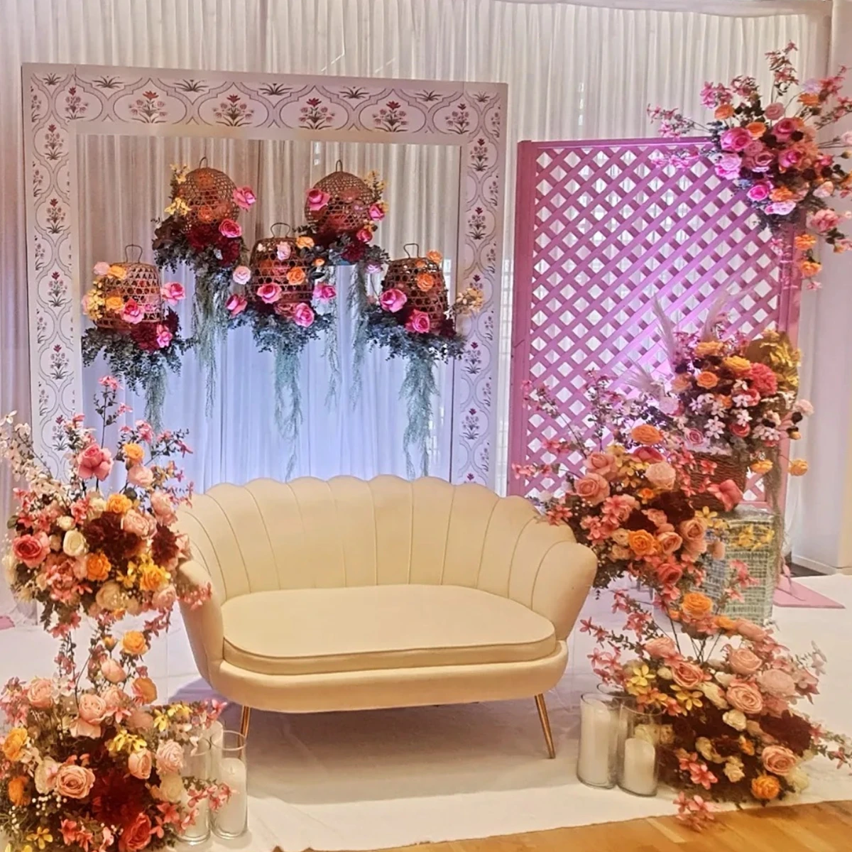 Royal loveseat couple throne wedding sofa for bride and groom  for wedding backdrop stage decoration1333