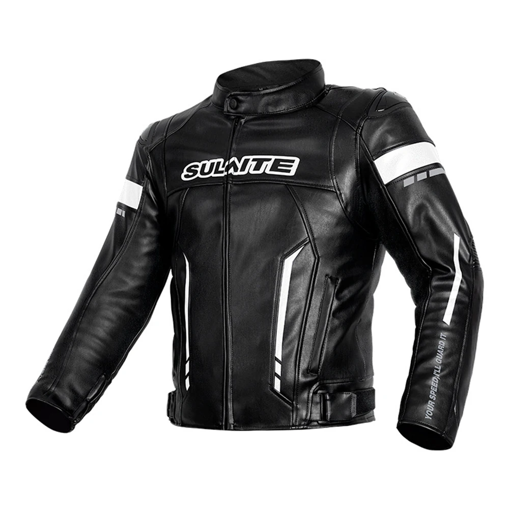 PU Leather Motorcycle Jacket Men Motocross Jacket Moto Riding Racing Jacket With Removeable Linner For 4 Season S-4XL