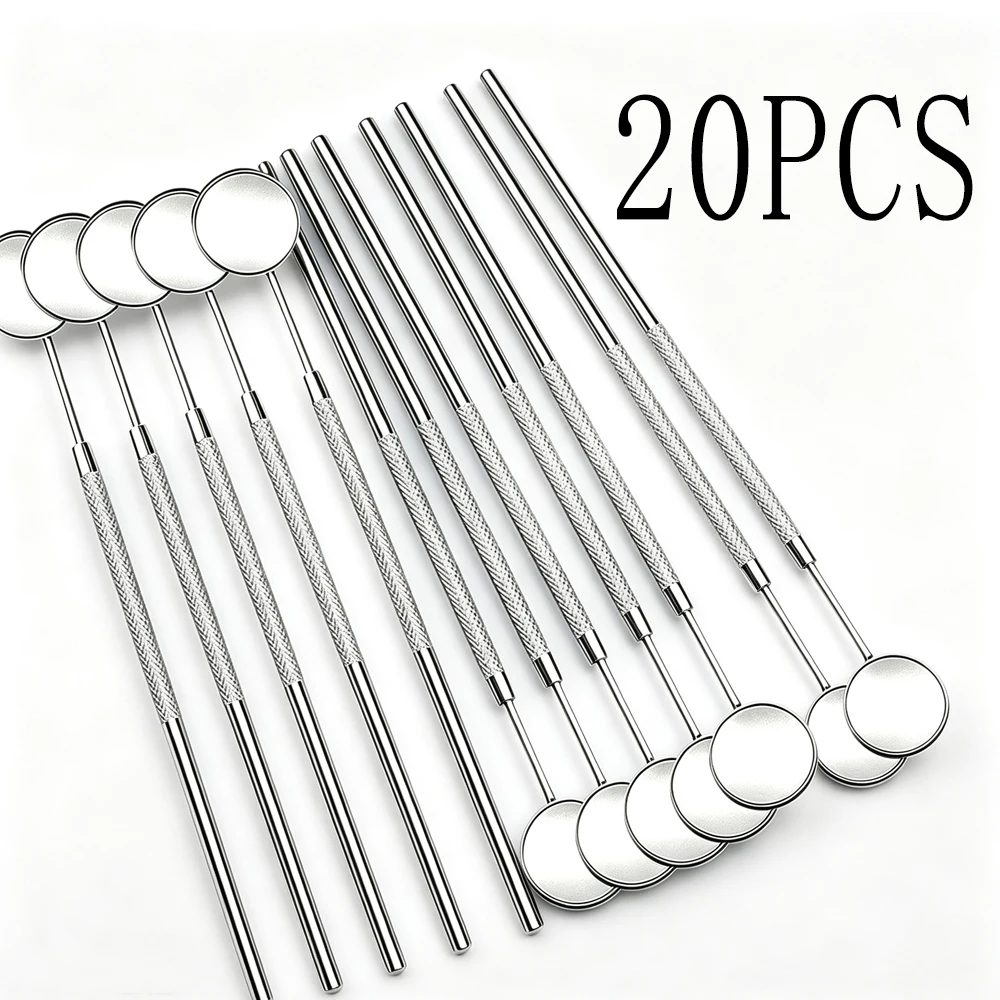 10 or 20 Piece Dental Mouth Mirror Set with Reflectors and Handles for Oral Examination Clinical and Hygiene Use