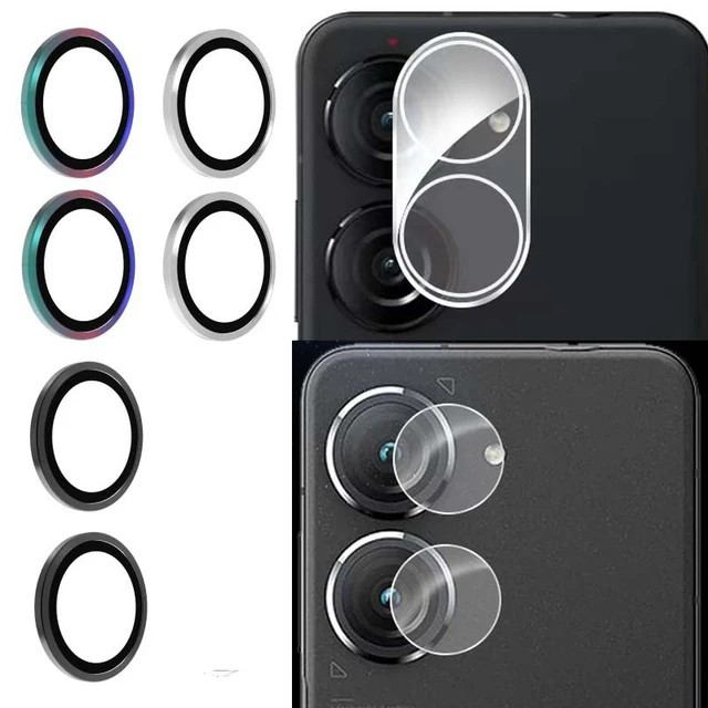 Protetor de lente de vidro temperado para Asus Zenfone 10 9 Capa de câmera de metal colorido transparente anti quebra filme rígido
