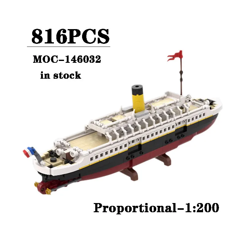 Baustein MOC-146032 Versand Schiff Bau 1:200 Modell 816pcs Erwachsenen und Kinder Geburtstag Spielzeug Weihnachts geschenke