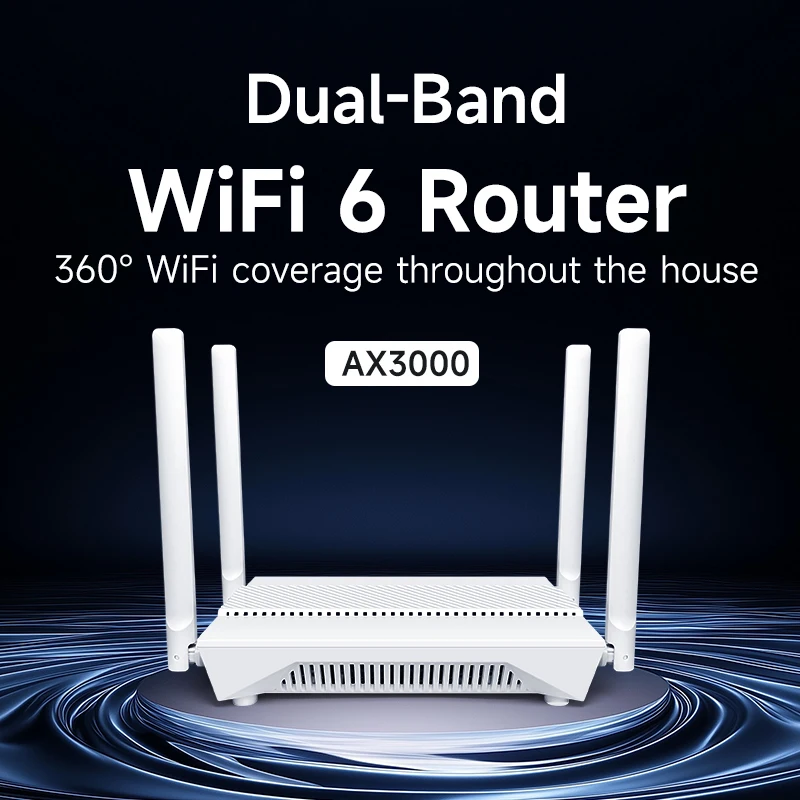 

BtiNet WiFi6 Router ax3000 2.4GHz 5GHz Dual Band Gigabit Wireless Routers High Gain Antennas Strong Signal 4 ports