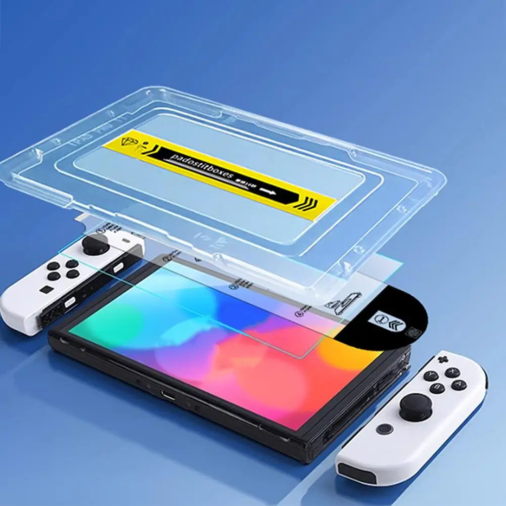 Proteggi schermo in vetro temperato compatibile con Switch 2 Proteggi schermo trasparente HD senza polvere con kit di allineamento automatico