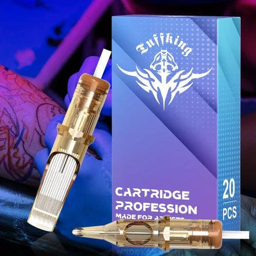 Imagen 2 del producto Agujas de cartucho de tatuaje RL RS RM M1, revestimiento redondo, aguja de tatuaje de seguridad esterilizada desechable, 5/20/40/50 unids/lote