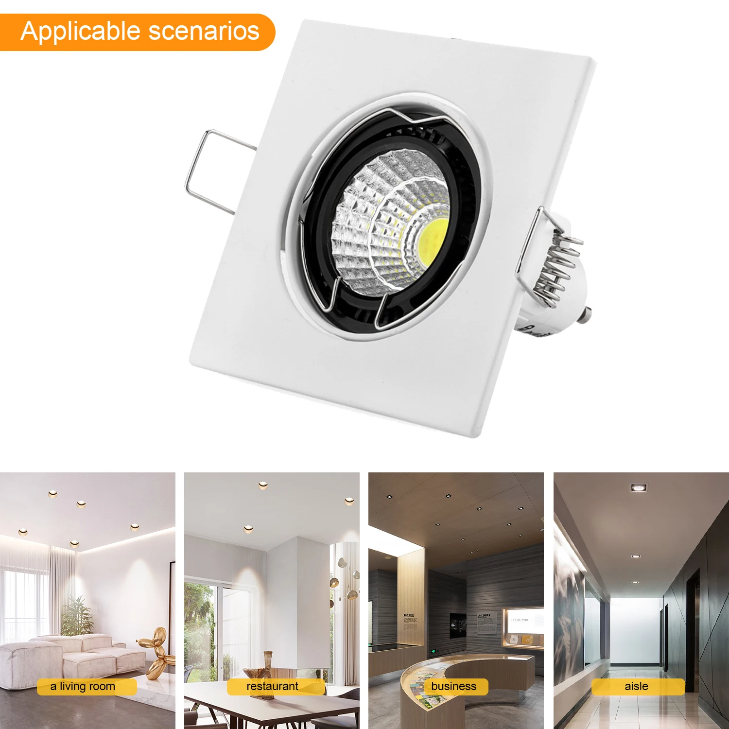 6pcs Round Led Downlights Ceiling Spotlight Holder Fixture Trims GU10/MR16 Socket Halogen Lamp  Fixtures