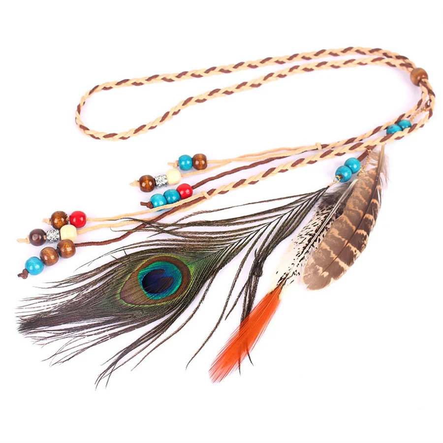 New Ethnic Style Boho Veer Hoofdband Hoofdtooi Mode Passen Veer Hoofdbanden Haarband Dames Haar Accessoires Voor Festival Party