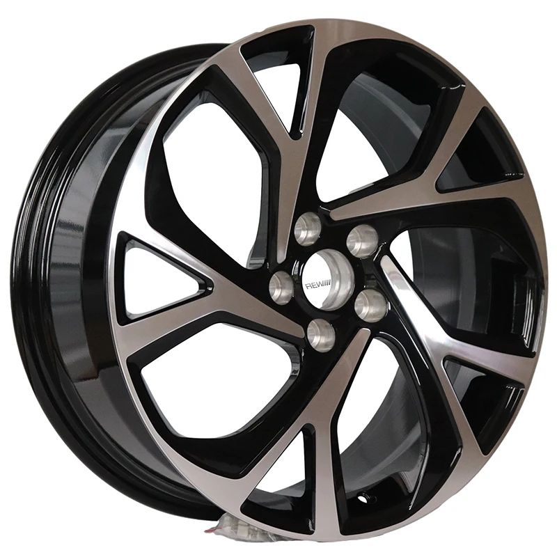 Manufacture Luxury Style 5 Spoke Full Size Forging Hub Rims Custom Forged Alloy Black Machine Face Rims for toyota Car