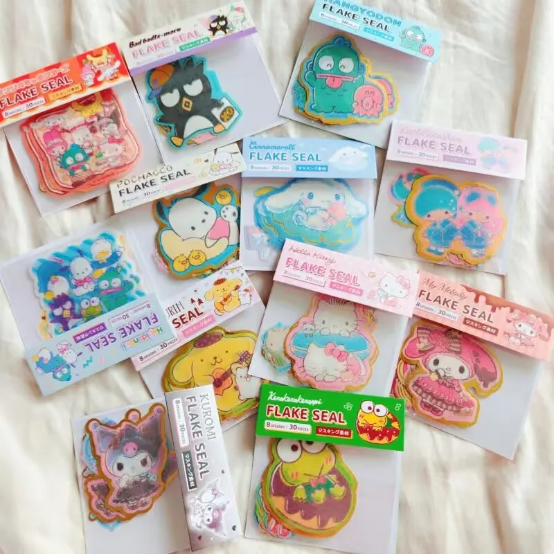

12/36pack Sanrio Keroppi Kitty Hangyodon Stickers Kawaii Scrapbooking DIY Diary Decorative Sealing Sticker Album Stick Label