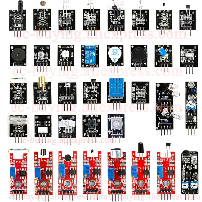 37 modułów czujników w 1 zestawie, 37 zestawów startowych z pudełkiem, kompatybilne z Arduino, odpowiednie dla Raspberry Pi/STM32/ESP32/R3/51 Microcontroller — zdjęcie produktu 6