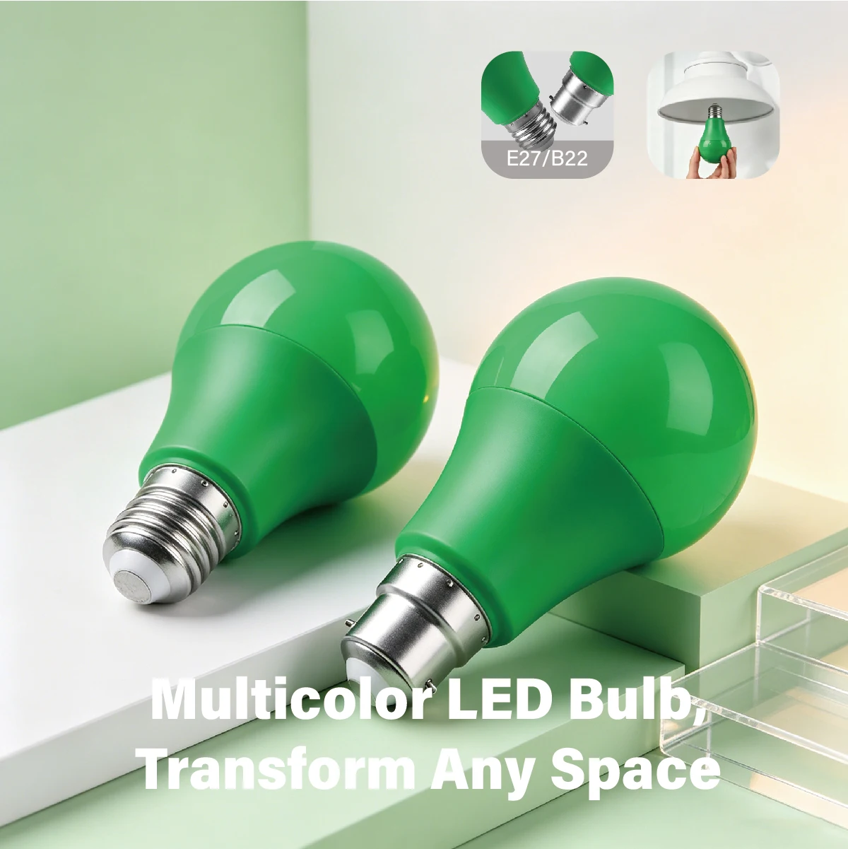 Home Party Courtyard Garden Stage Event Decor Lights E27 B22 8W Green Color LED Lighting Bulbs 640LM AC100-240V Lamps