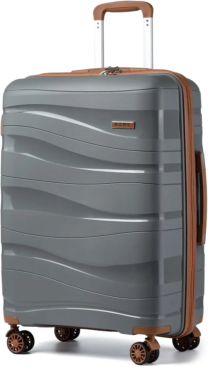 KONO-Valise à roulettes légère avec serrure TSA, valise rigide, polypropylène, M, L, XL, ensemble de 2, 3/4 pièces 6