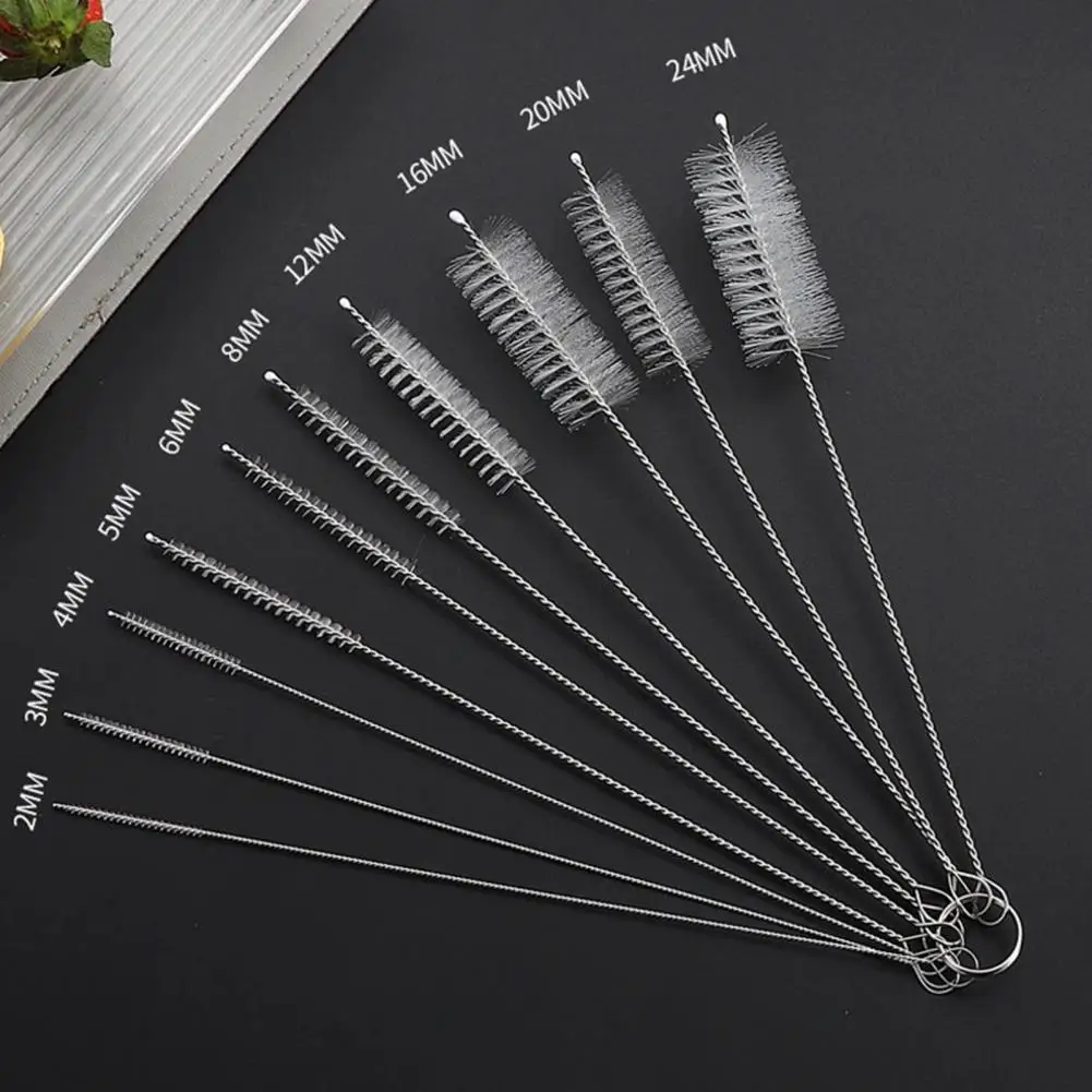 Baby Product Cleaner Brush 10pcs Brush Set for Straws Narrow Gaps Deep Cleaning Tools with Nylon Bristles Spiral Shaft Design