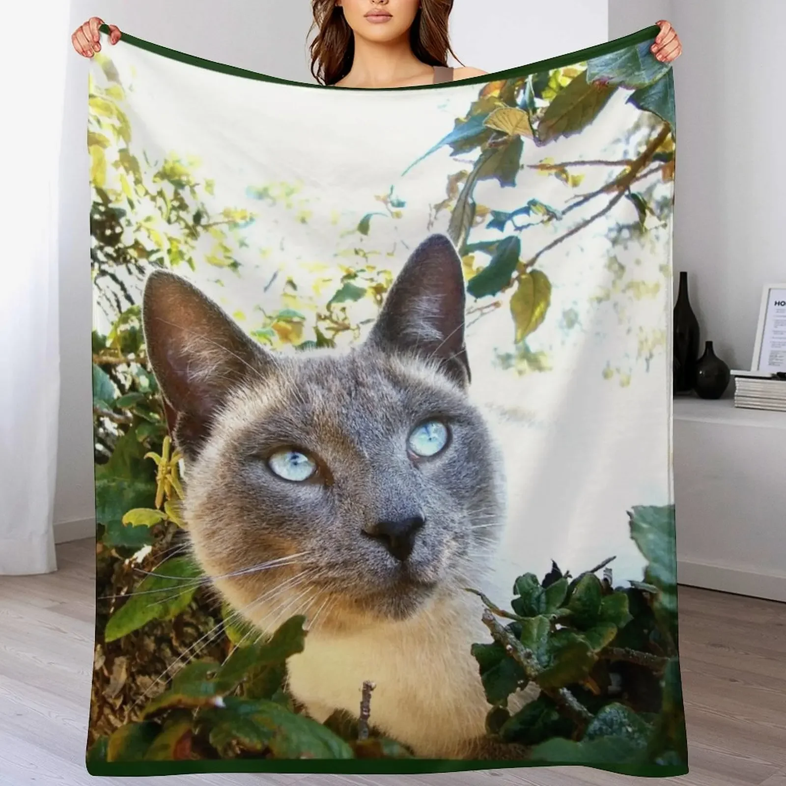 

Siamese Cat in Tree Throw Blanket bed plaid Soft Beds Plush Decorative Sofas Blankets