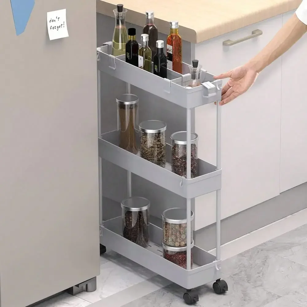 Rolling Storage Cart Storage Cart Organizer Rolling Utility Cart,Room Decor,Bathroom Decor,Mobile Shelving Unit Slide Out Stora