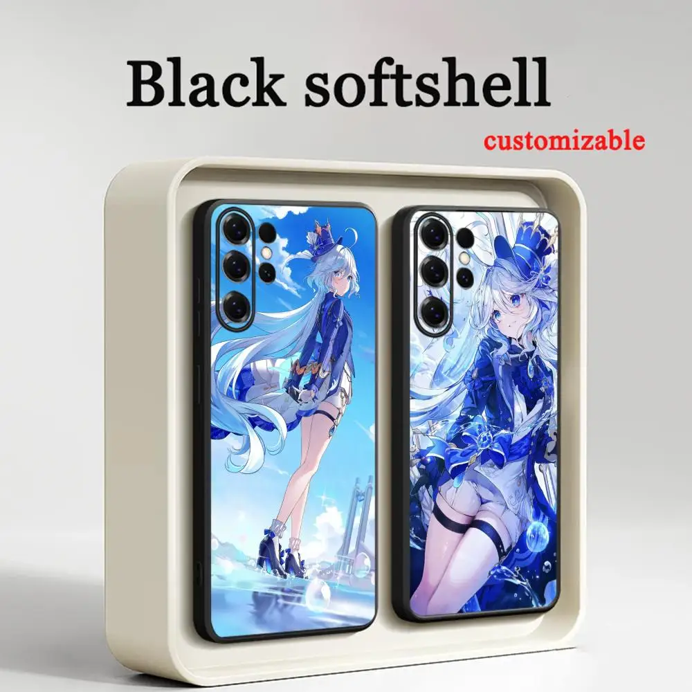 Genshin impact Furina hot GAME girl  Phone Case For Samsung Galaxy S26 S25 S24 S23 S22 S21 Plus Ultra Note20 Soft Black