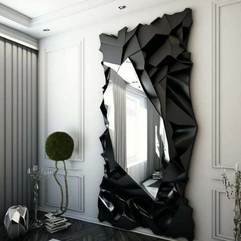 Black Decoration Retro Mirror Universal Classic Compact Bedroom Art Mirror Wall Makeup Custom Espelho Banheiro Decoration Room